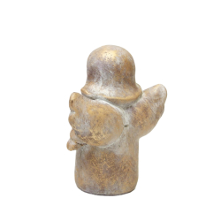 Anioł Figurka ceramiczna betonowa Rustykalny Złoty 17cm